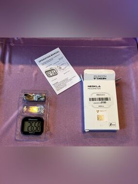 Black Digital Pedometer with Clip - Step Counter